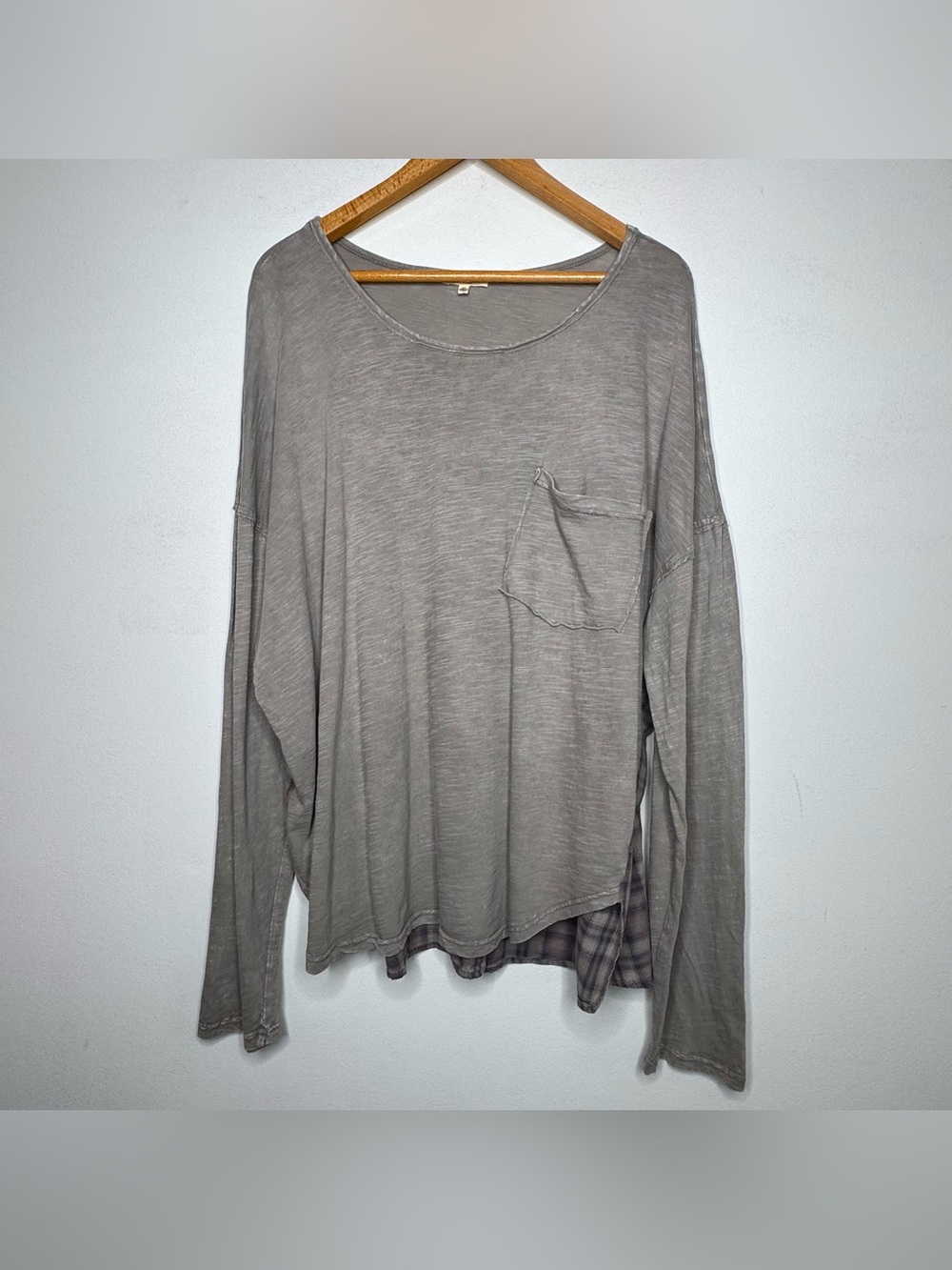 Easel Los Angeles Mixed Media Long Sleeve Top - Size 2X